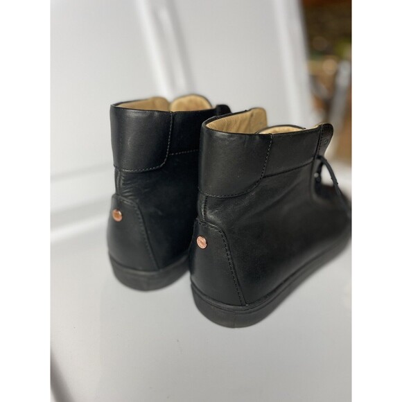 Thoroughly Crafted Goods TCG Black Leather Size 41 Us 8 Logan High Top Sneakers - Picture 5 of 9
